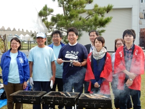 女川町のメンバーと川崎市福田市長、奥谷港湾局長